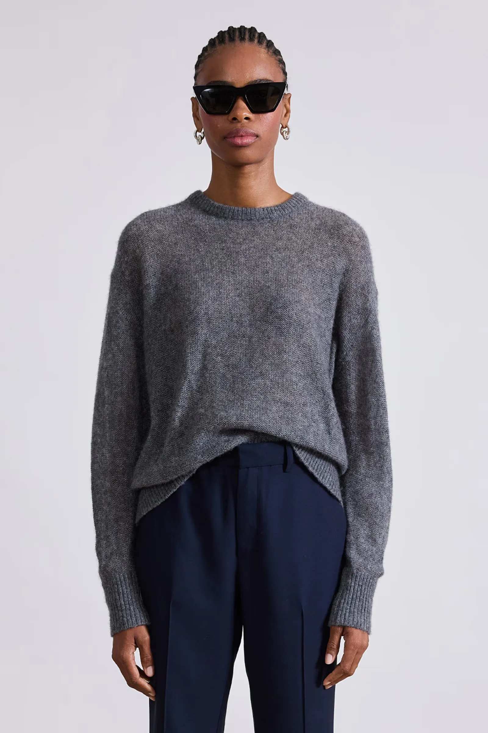 Apiece Apart Softest Tissue Weight Sweater - Charcoal
