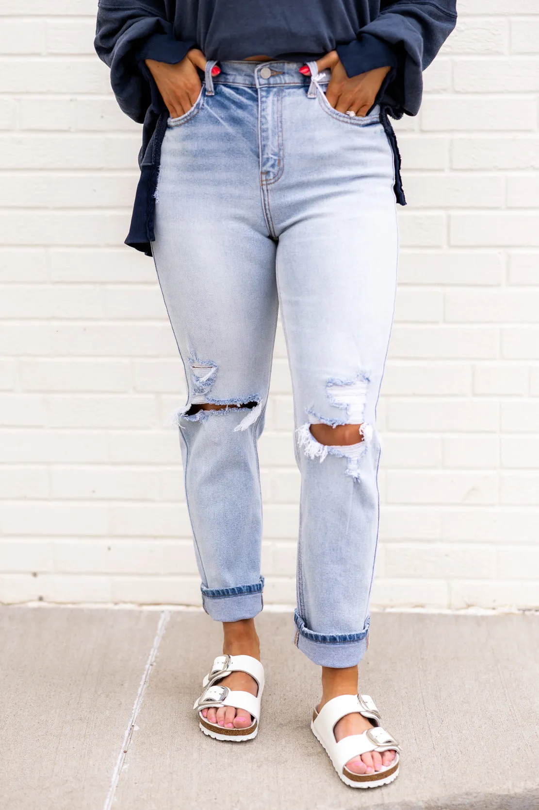 Avery High Rise Straight Leg Jean | Light Denim