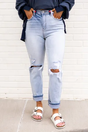 Avery High Rise Straight Leg Jean | Light Denim