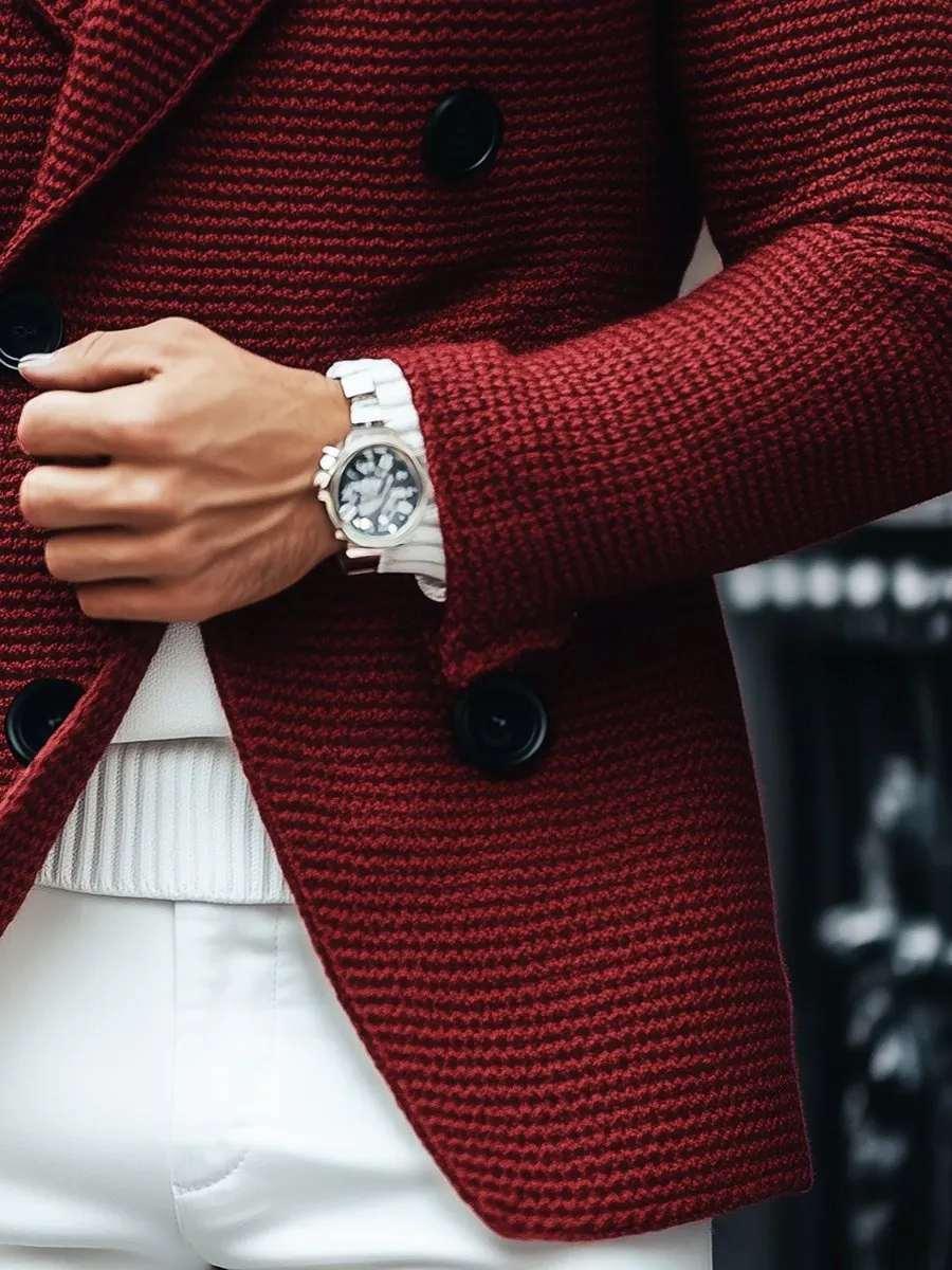 BELLERO™ - DOUBLE-BREASTED KNIT BLAZER