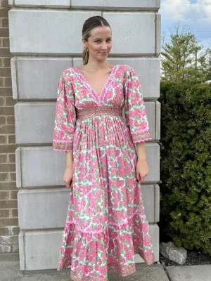 Blush & Gold Bloom Dress