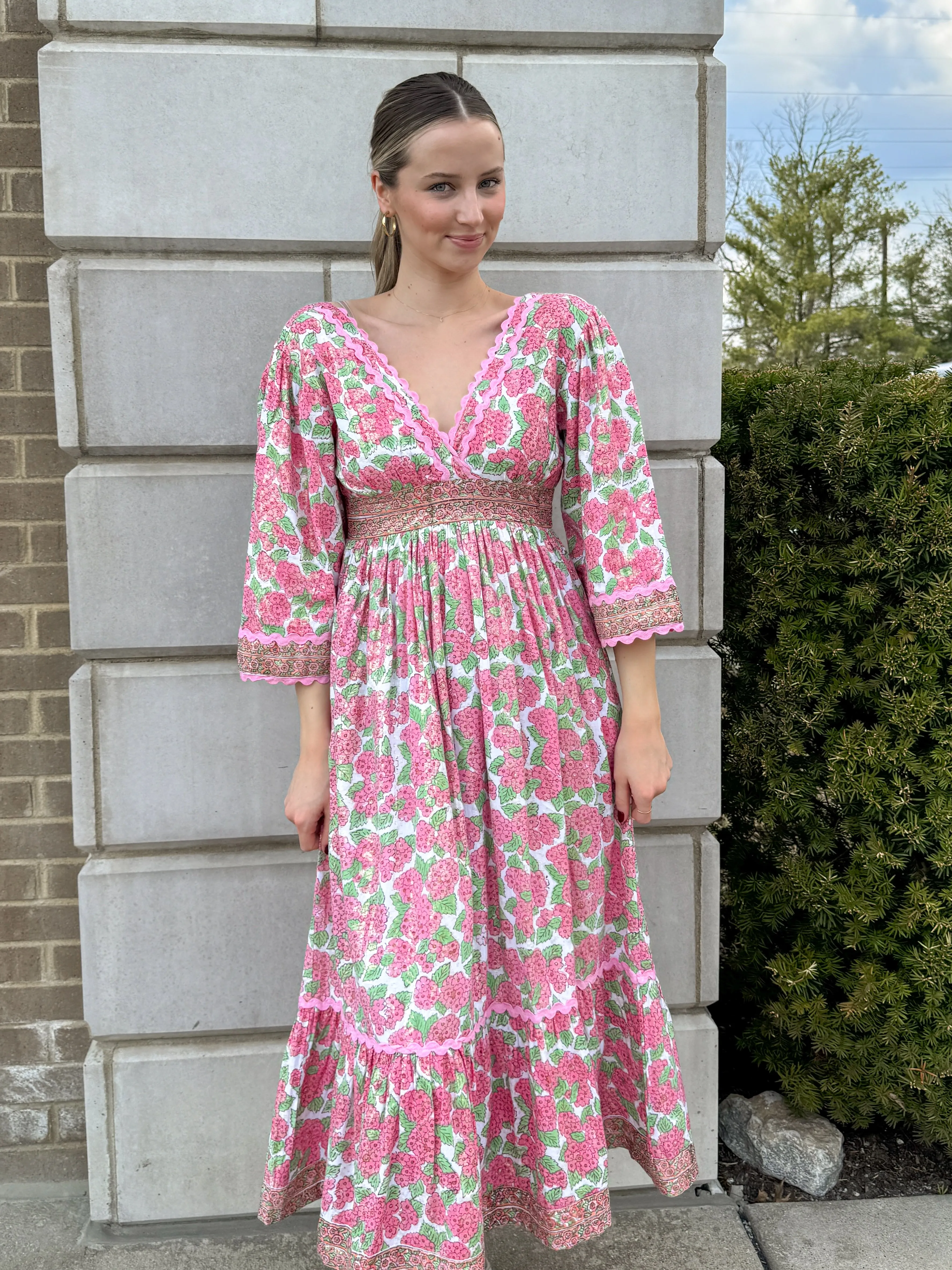 Blush & Gold Bloom Dress