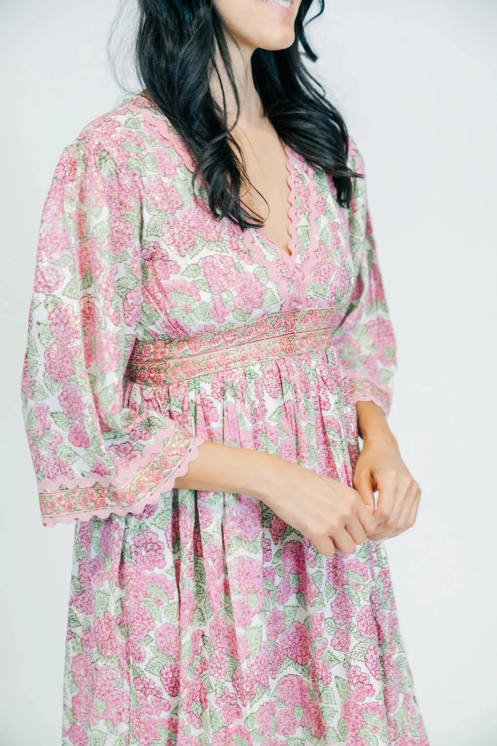 Blush & Gold Bloom Dress
