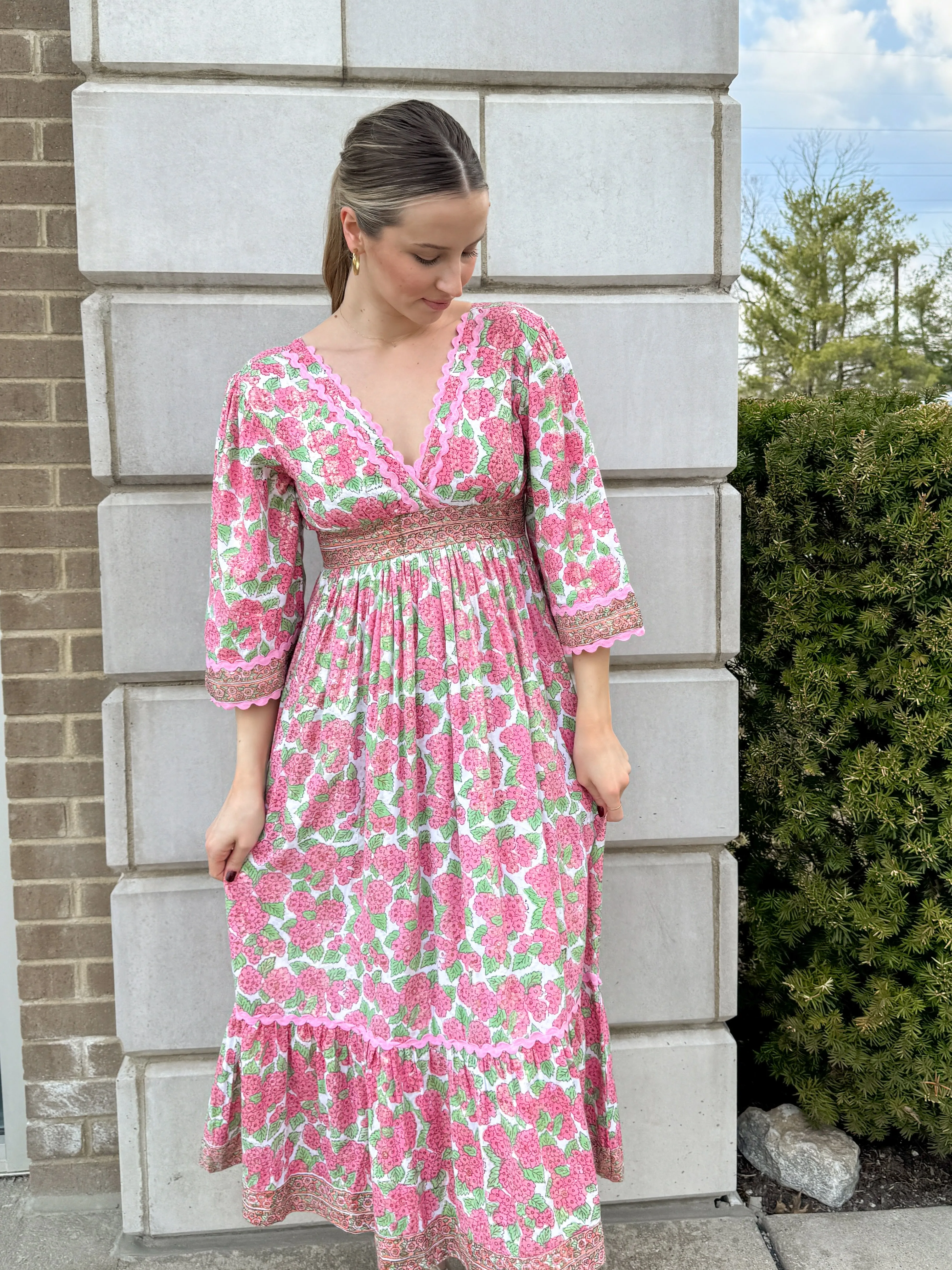 Blush & Gold Bloom Dress