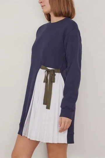 Callie Dress in Maritime Blue/White