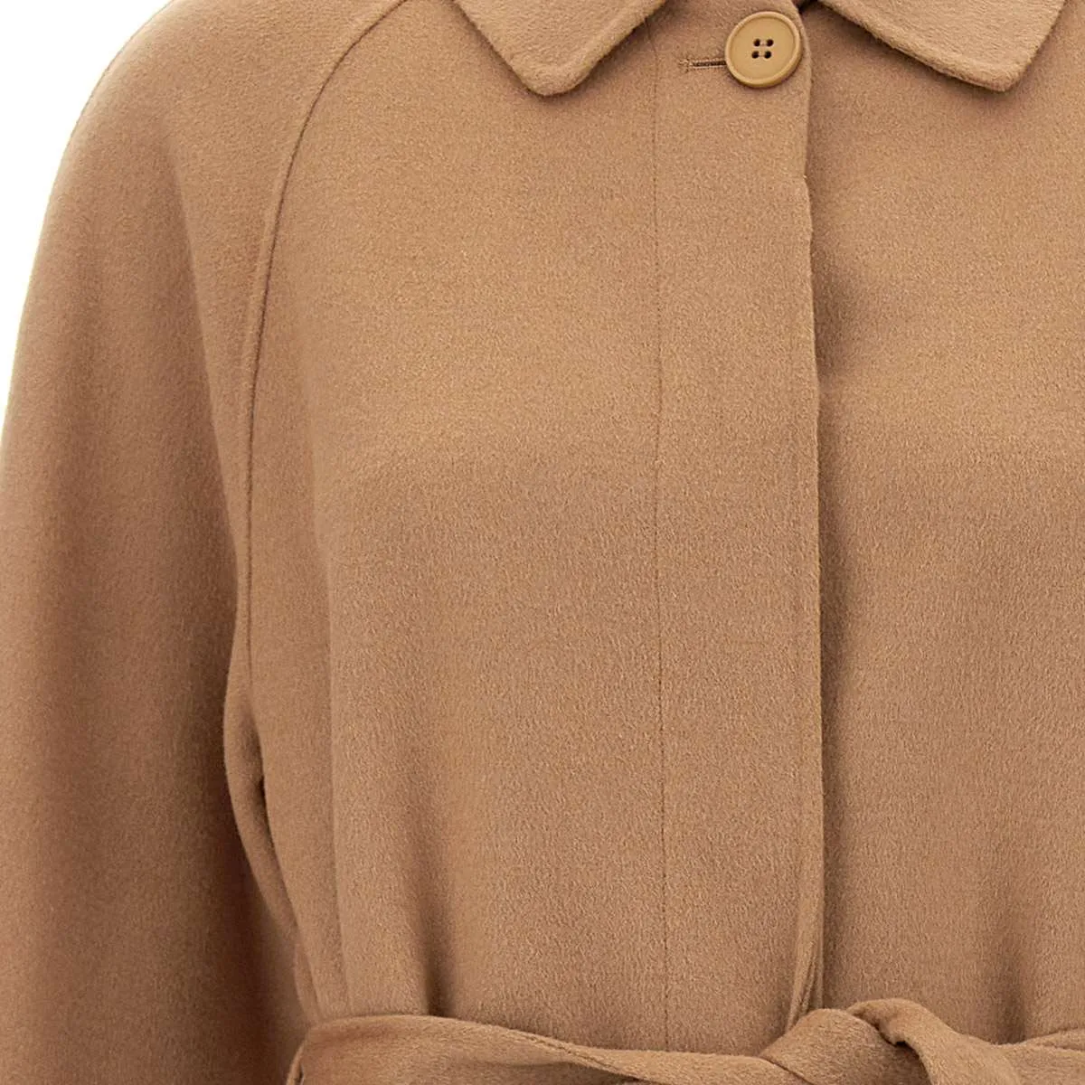 Camel Viscose Blend Wrap Coat