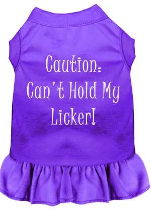 Can't Hold My Licker Screen Print Dress Purple Lg