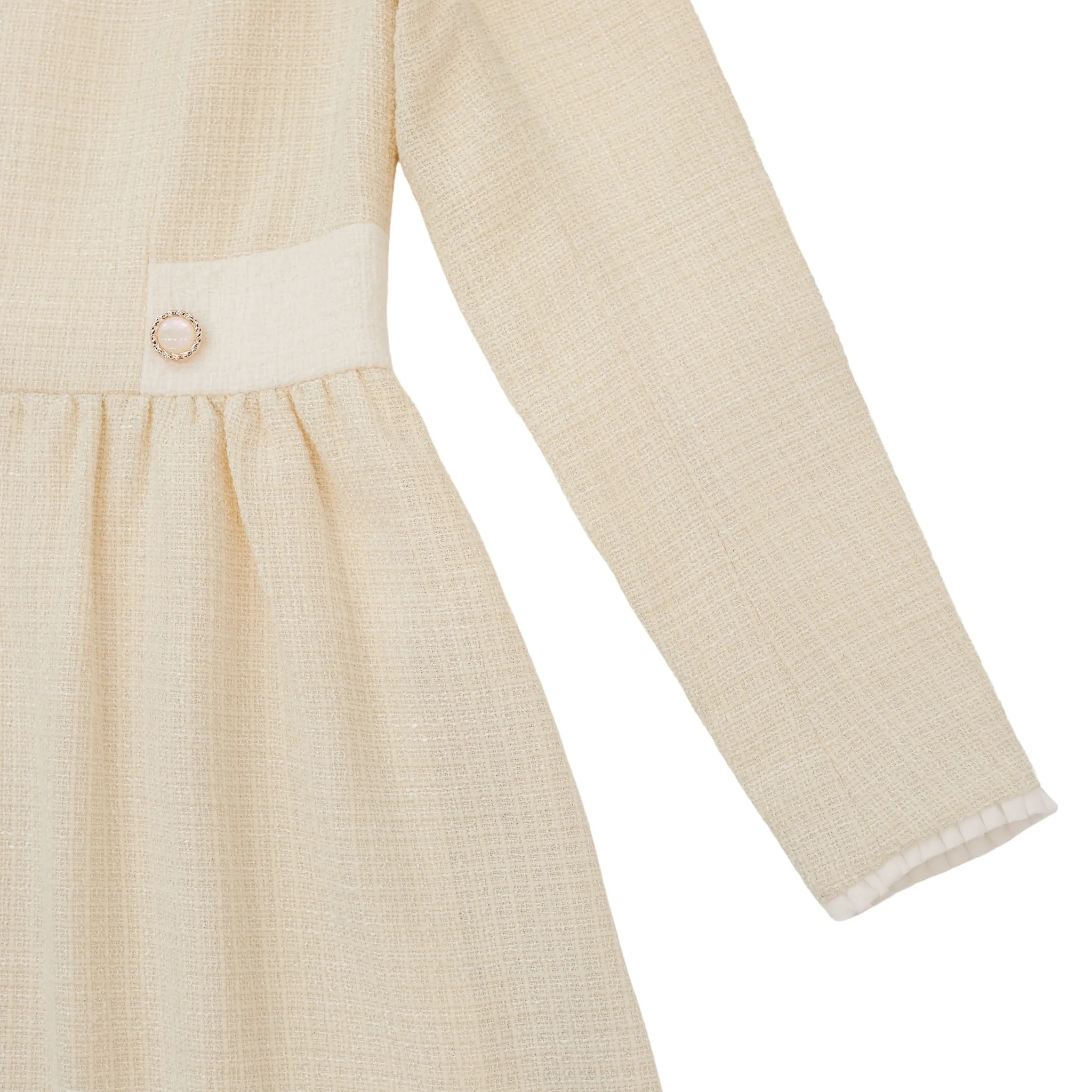 Caroline Dress in Cream Tweed