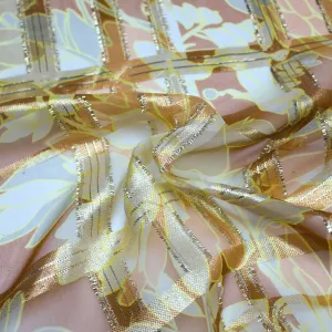 Cleo Cognac Yellow Floral Silk Voile