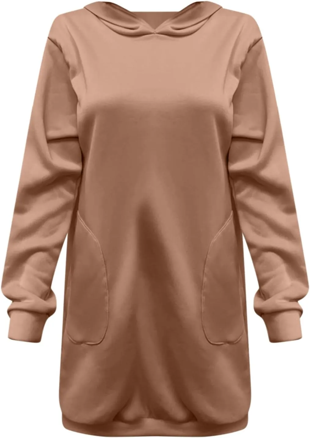 Cozy Oversized Hoodie Dress Womens Long Sleeve Casual Pullover Sweatshirt Pockets Warm Winter Wear