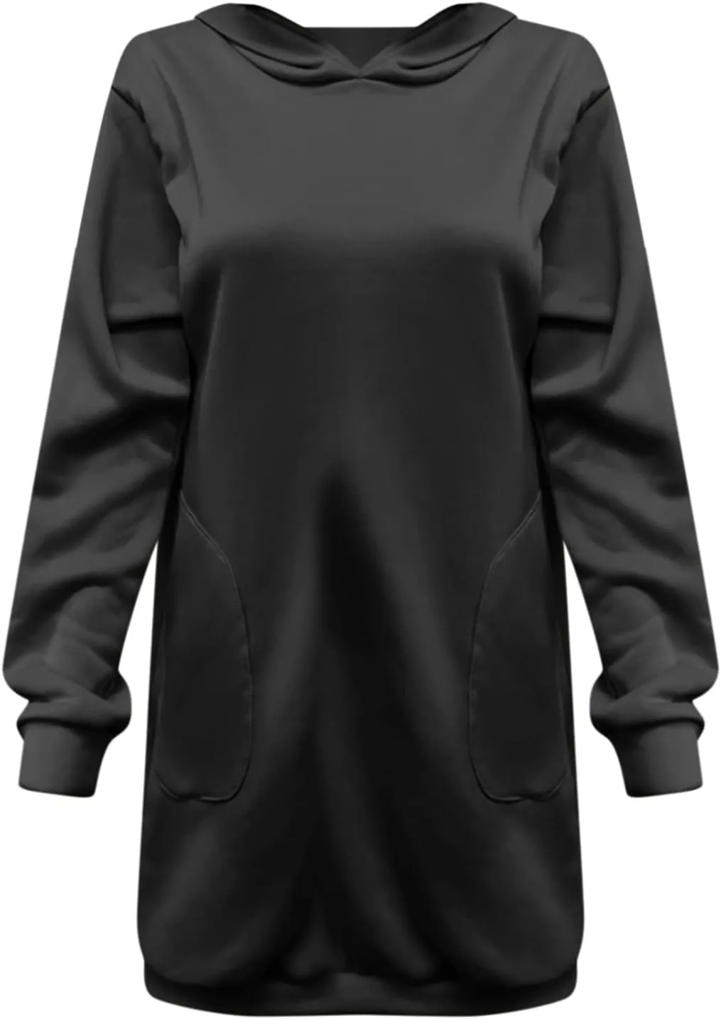 Cozy Oversized Hoodie Dress Womens Long Sleeve Casual Pullover Sweatshirt Pockets Warm Winter Wear