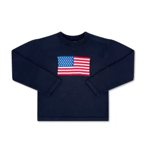 Cozy Up Sweater Northshore Navy American Flag