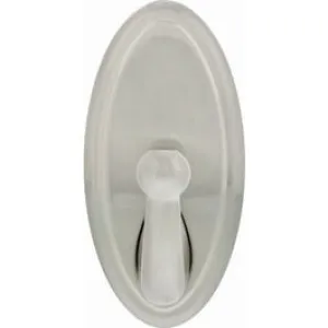 Decorative Hook, Satin Nickel, Oval, Holds 25-Lbs.