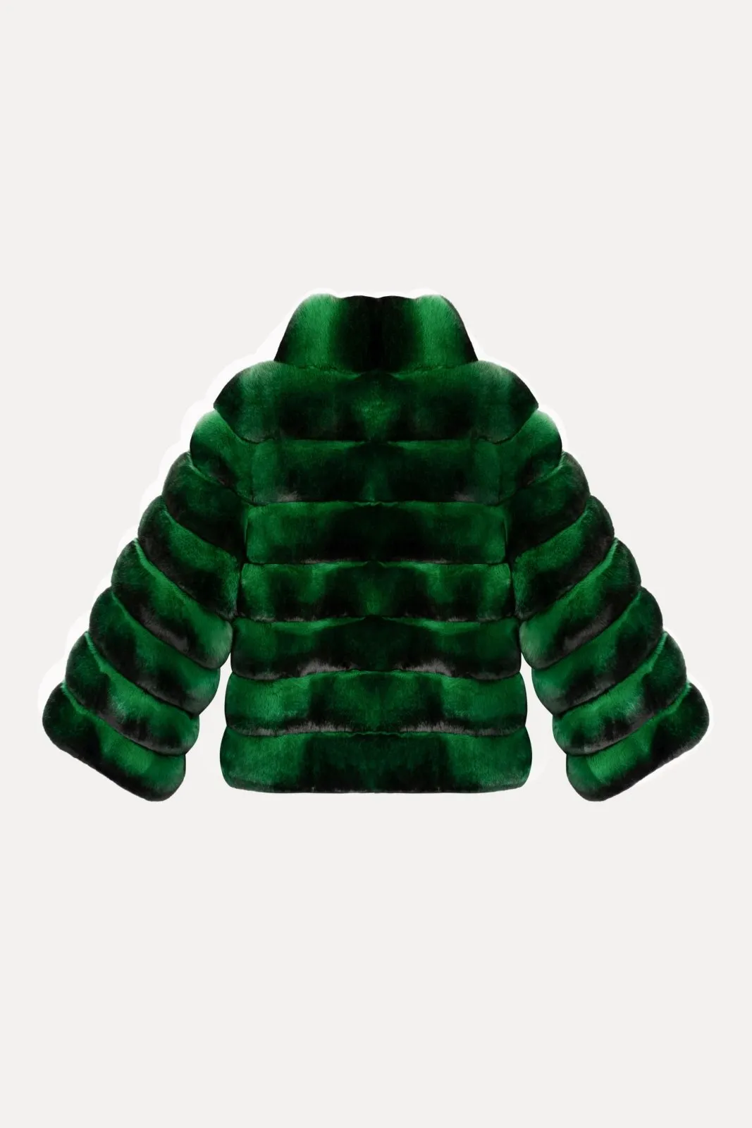 Emerald Green Chinchilla Fur Jacket