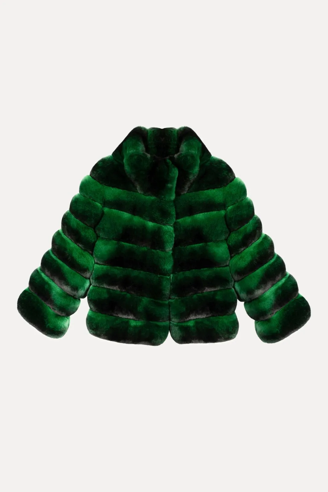 Emerald Green Chinchilla Fur Jacket