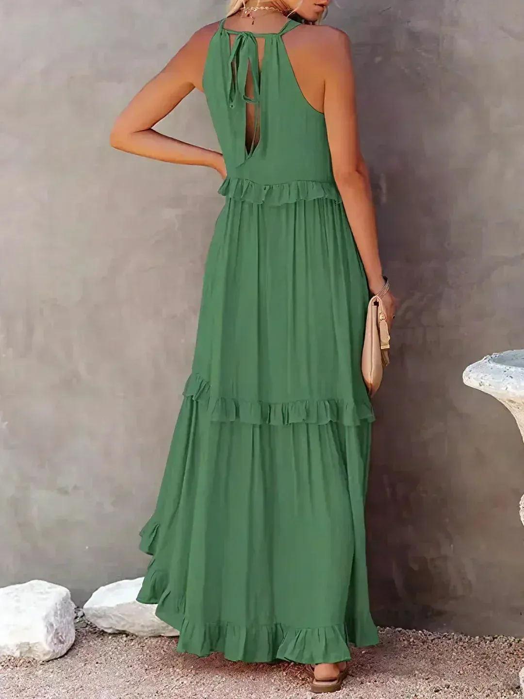 Emilia - Ruffled Halter Maxi Dress