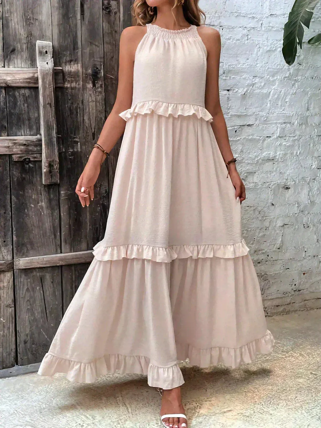 Emilia - Ruffled Halter Maxi Dress