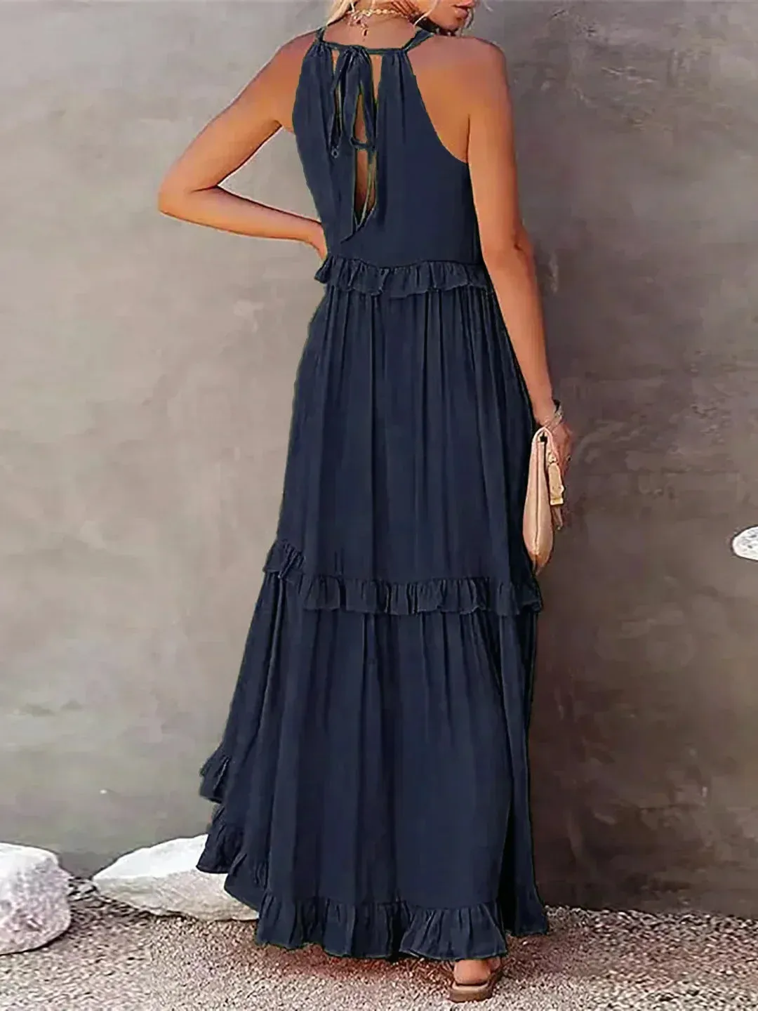 Emilia - Ruffled Halter Maxi Dress