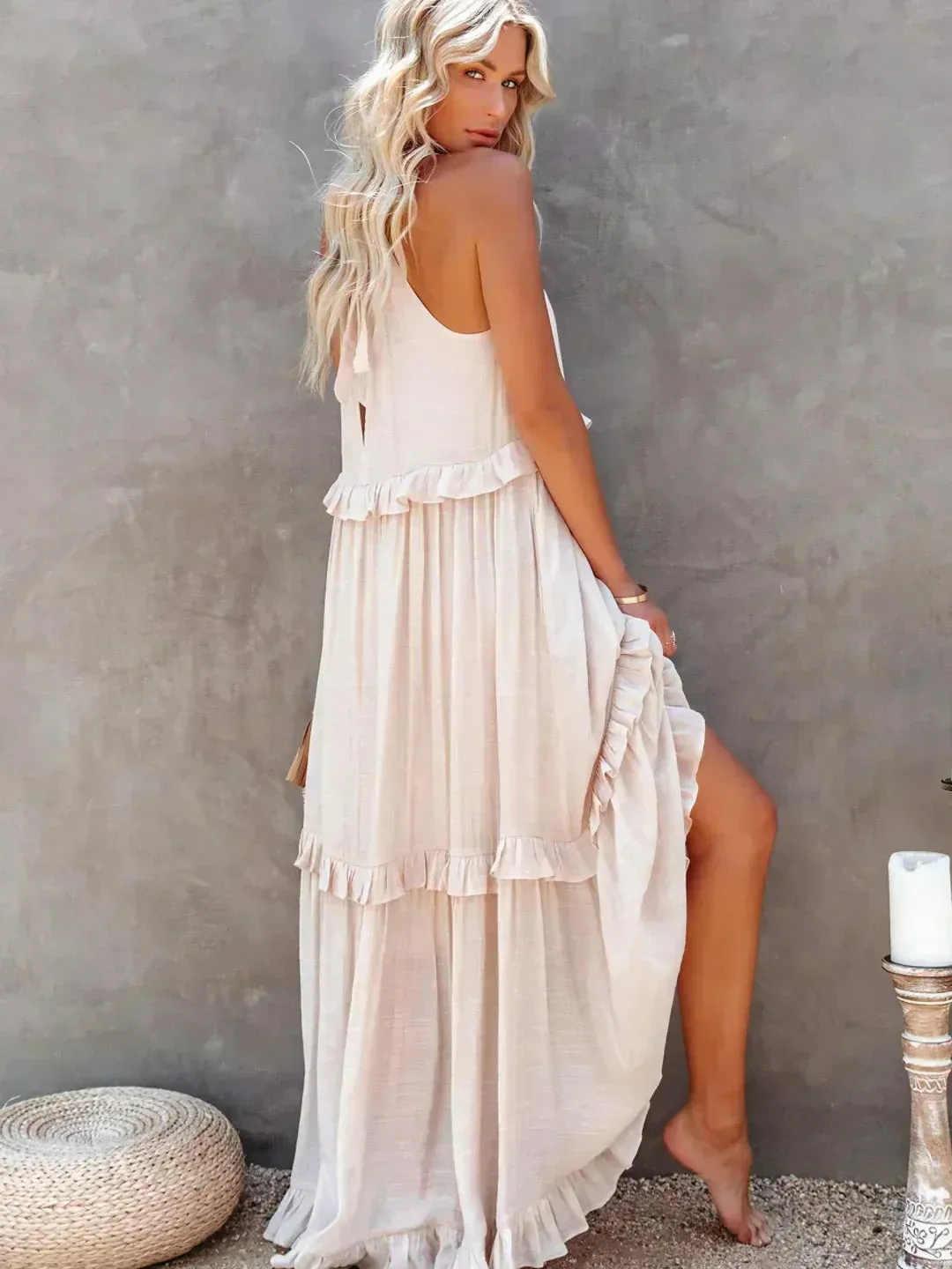 Emilia - Ruffled Halter Maxi Dress