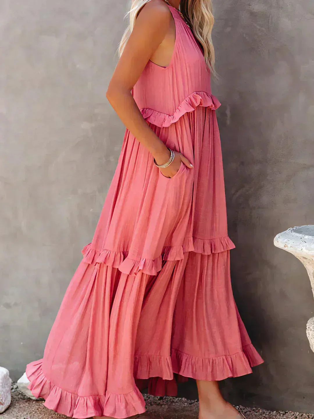 Emilia - Ruffled Halter Maxi Dress