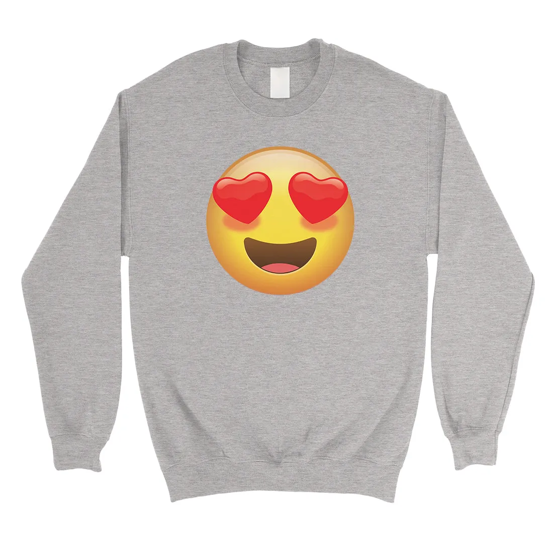 Emoji-Heart Eyes Unisex Crewneck Sweatshirt Perfect Modern Gag Gift