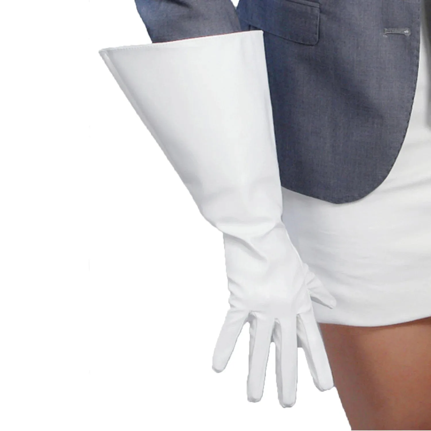 FIFTIES Faux Leather Gloves – Vintage Glam, Elbow-Length