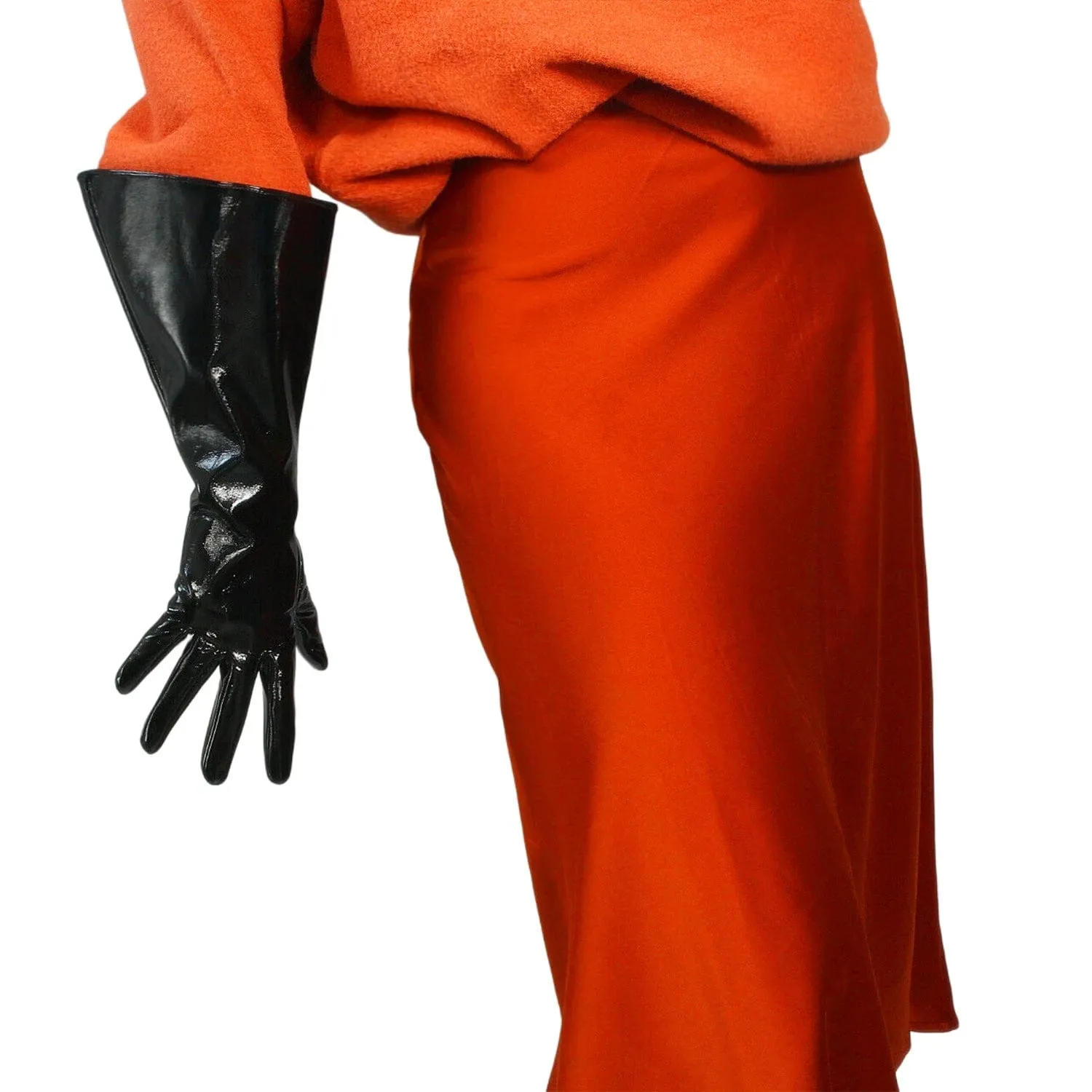 FIFTIES Faux Leather Gloves – Vintage Glam, Elbow-Length