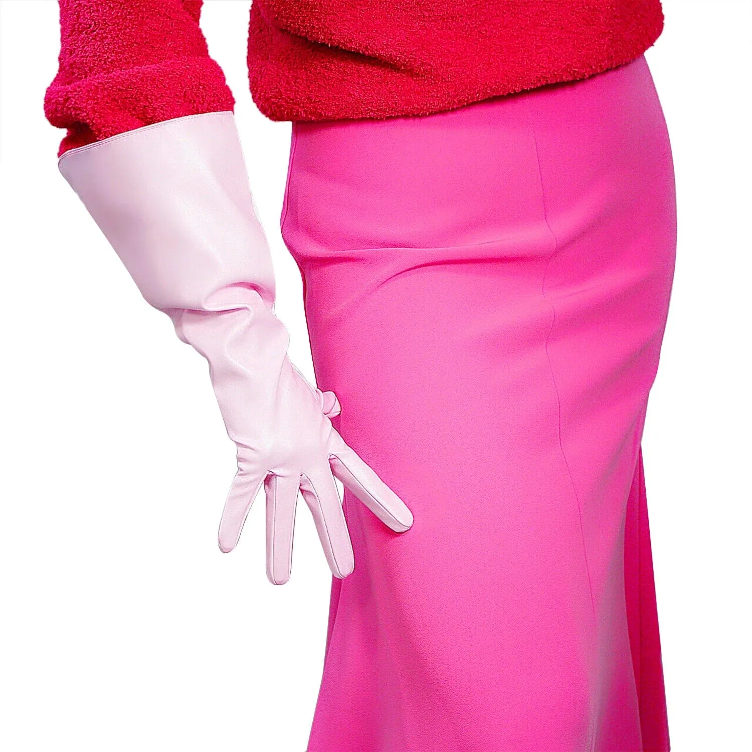 FIFTIES Faux Leather Gloves – Vintage Glam, Elbow-Length