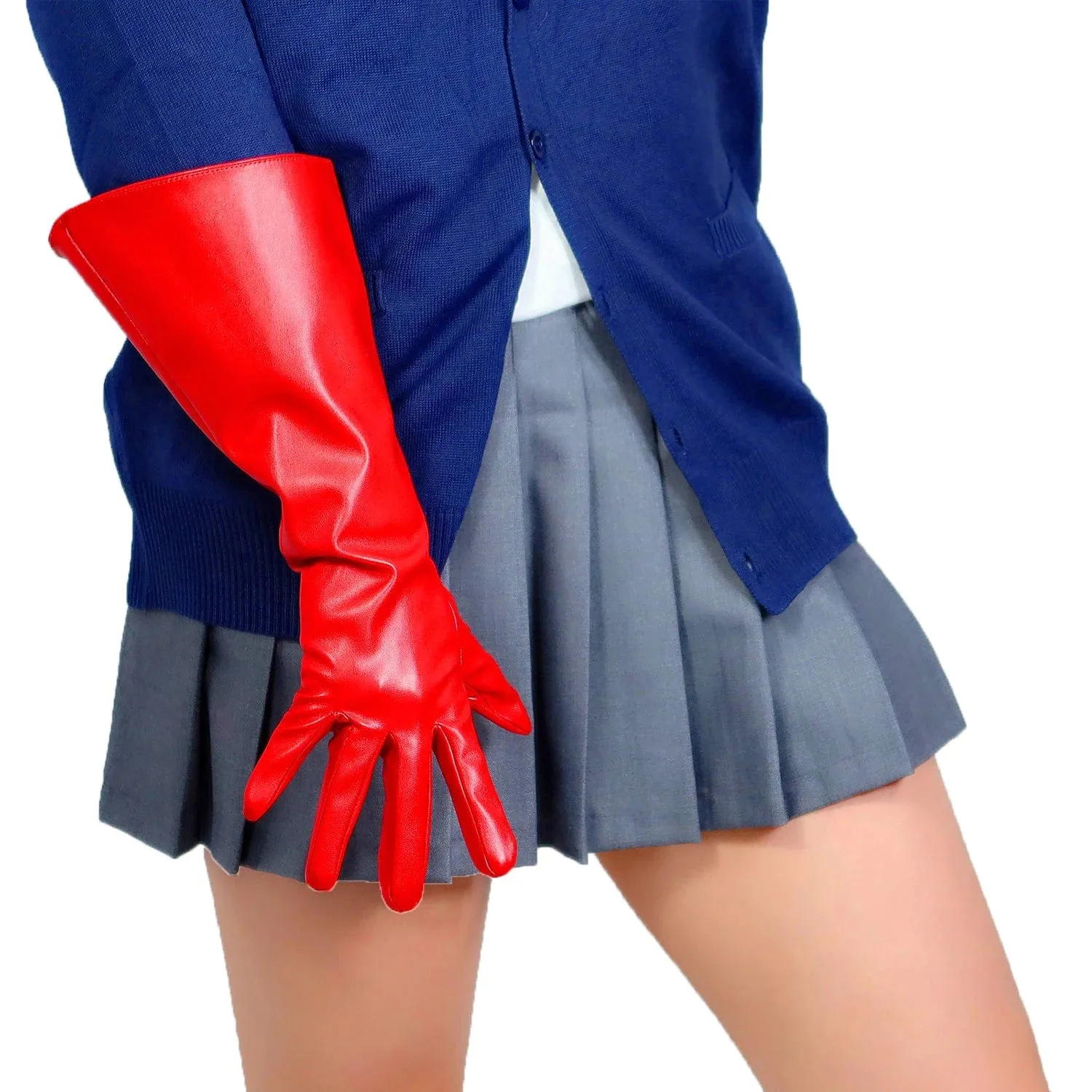 FIFTIES Faux Leather Gloves – Vintage Glam, Elbow-Length