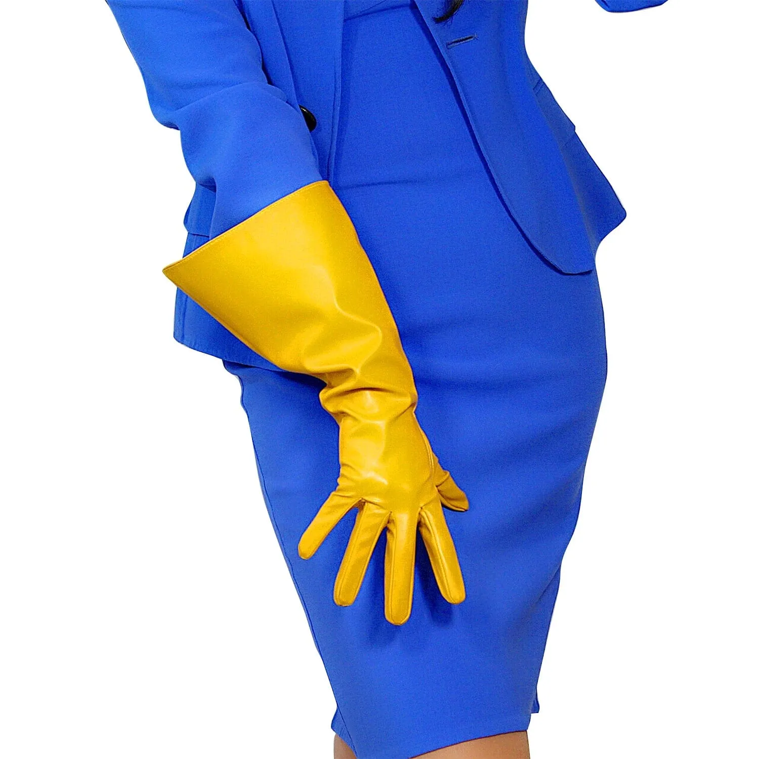 FIFTIES Faux Leather Gloves – Vintage Glam, Elbow-Length