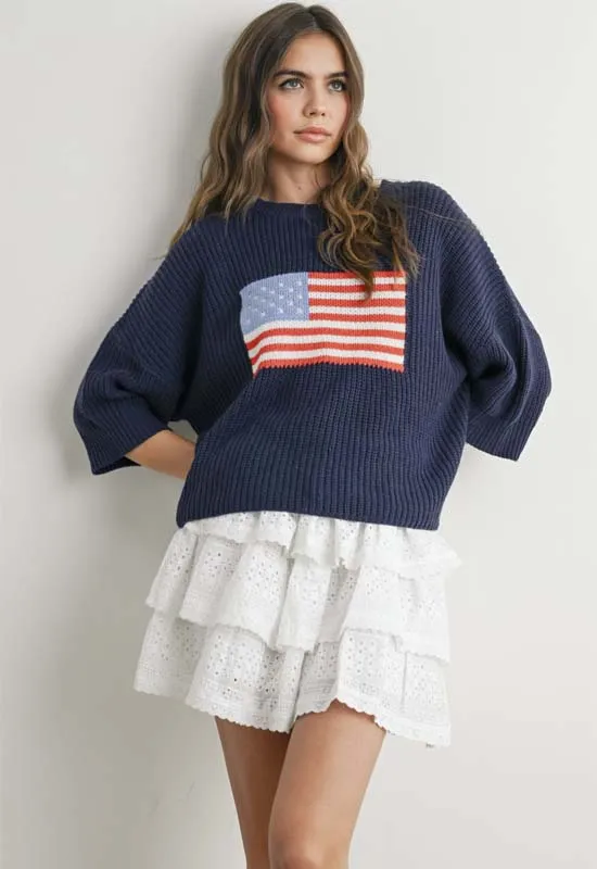 Flag Sweater - Navy Multi