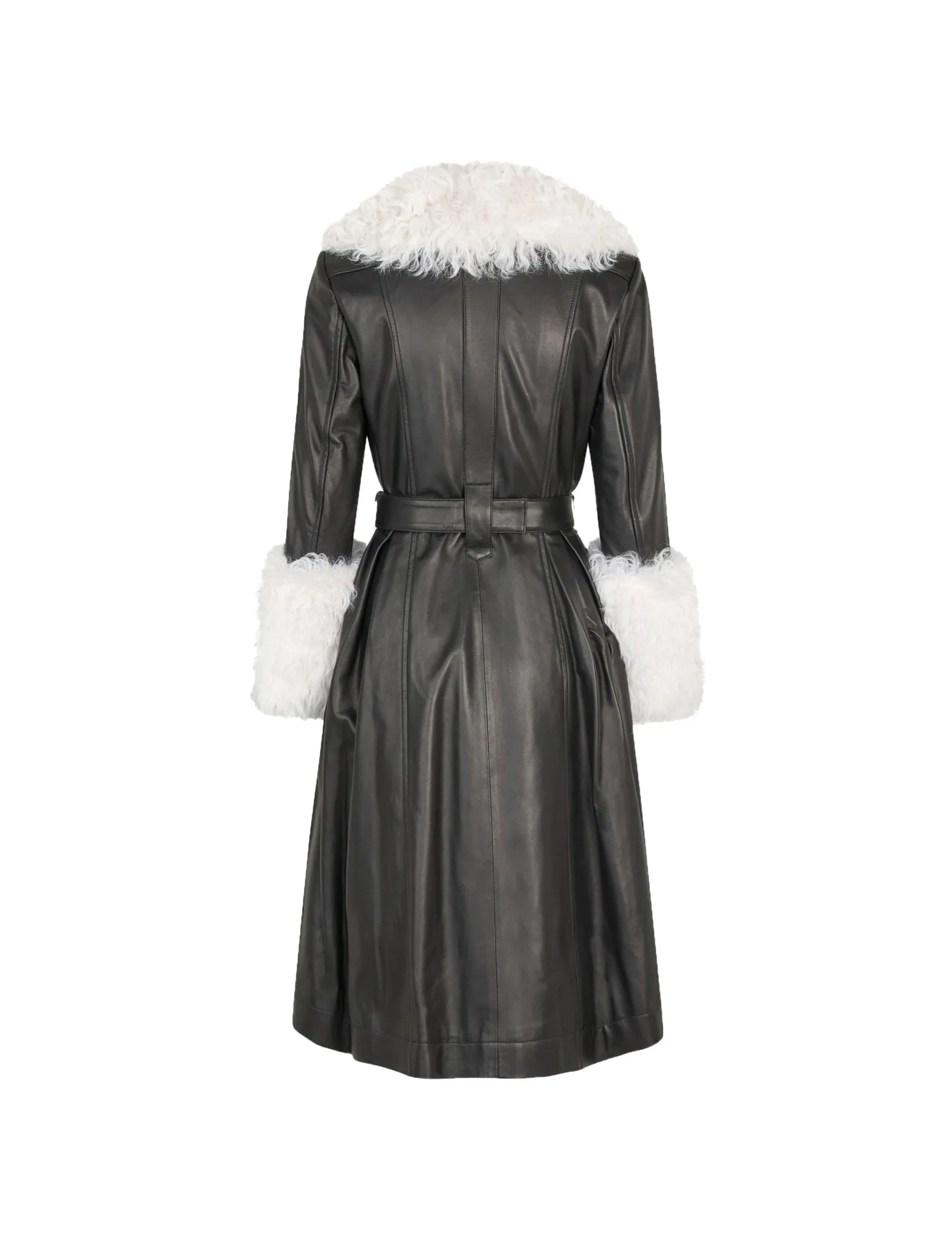 Foxy Shearling Coat — Black / Cloud
