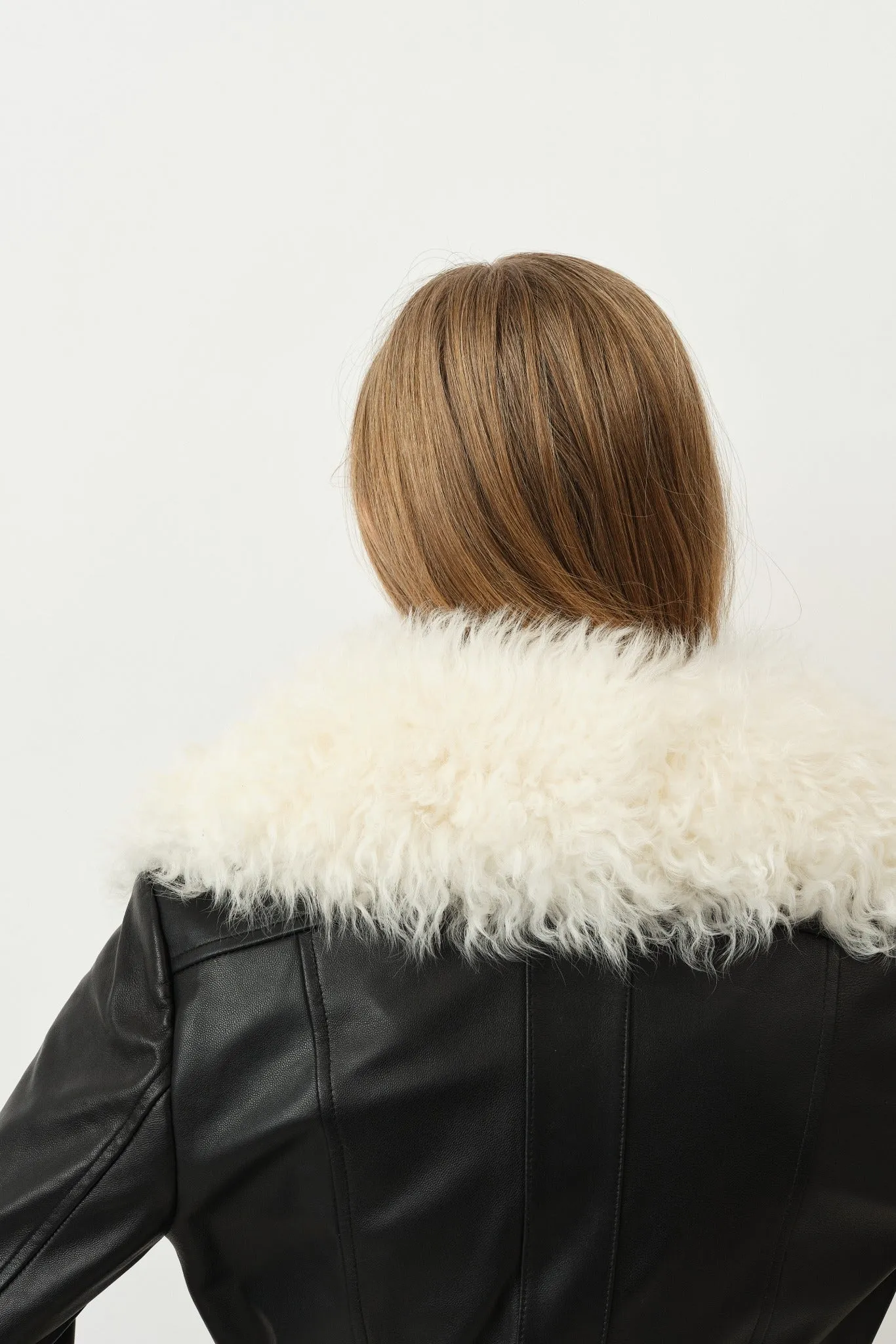 Foxy Shearling Coat — Black / Cloud