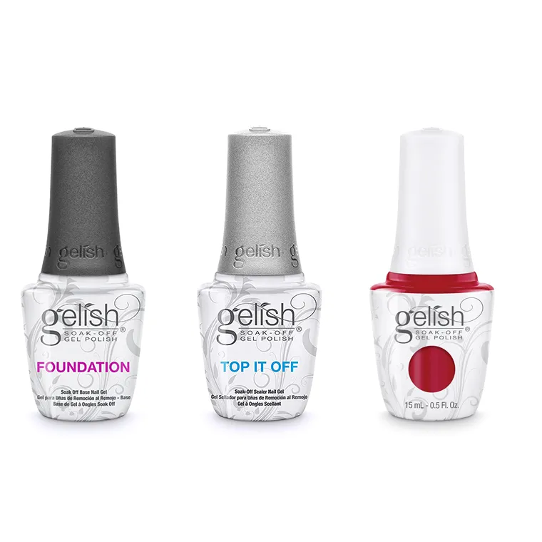 Gelish Combo - Base, Top & Red Roses