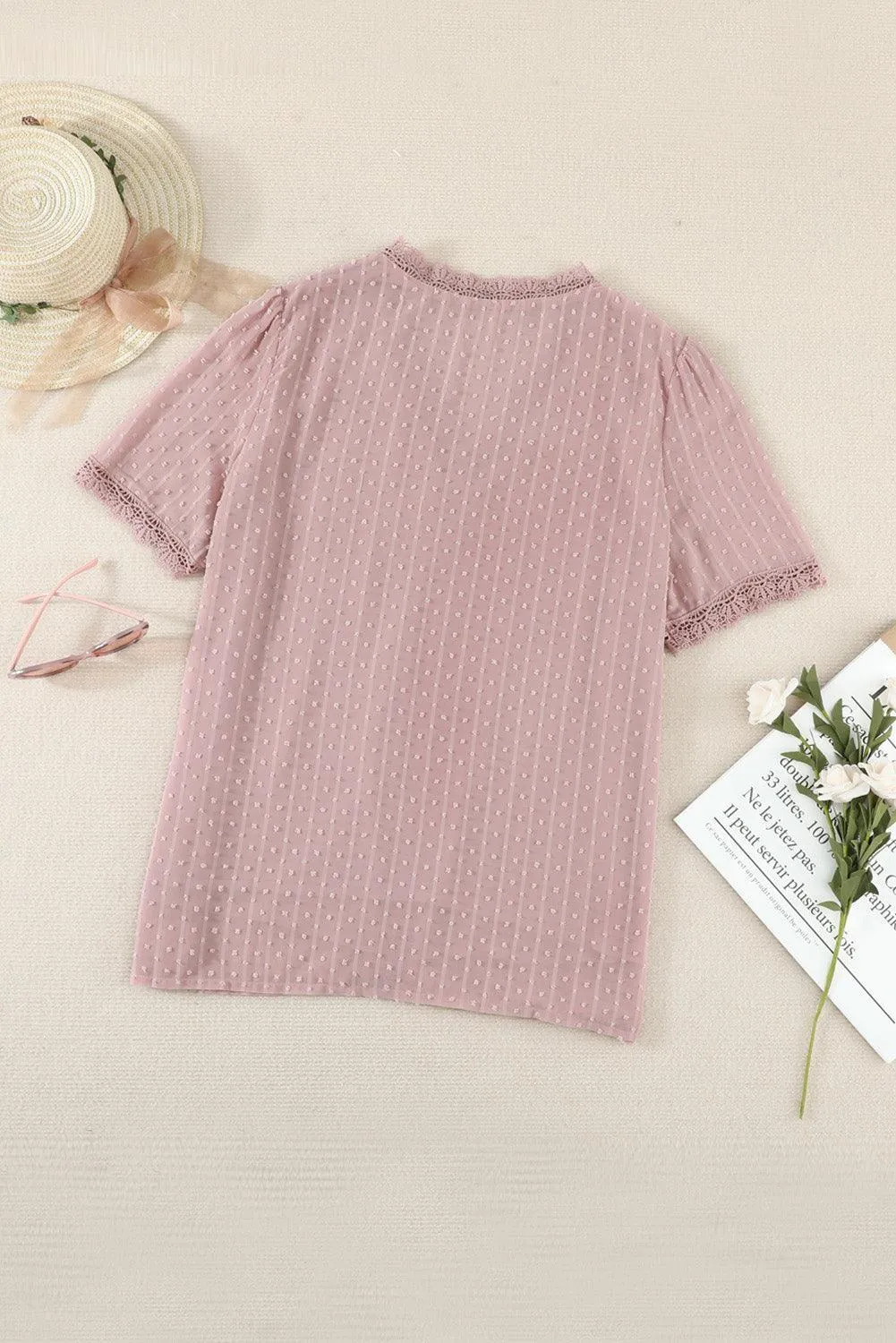 Gentle Lady Short Sleeve V Neck Blouse