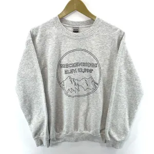 Gildan Women's Cozy Graphic Sweatshirt Breckenridge CO Mountain Gray Size S