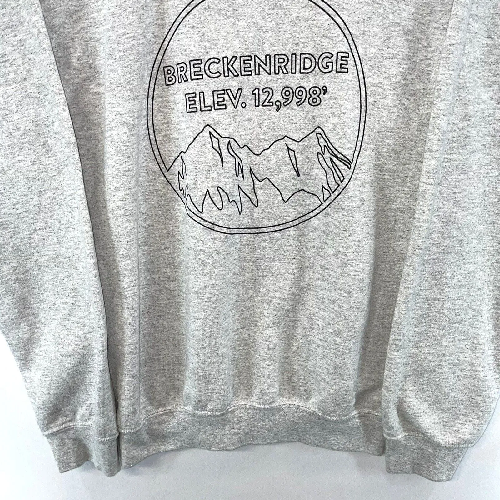 Gildan Women's Cozy Graphic Sweatshirt Breckenridge CO Mountain Gray Size S