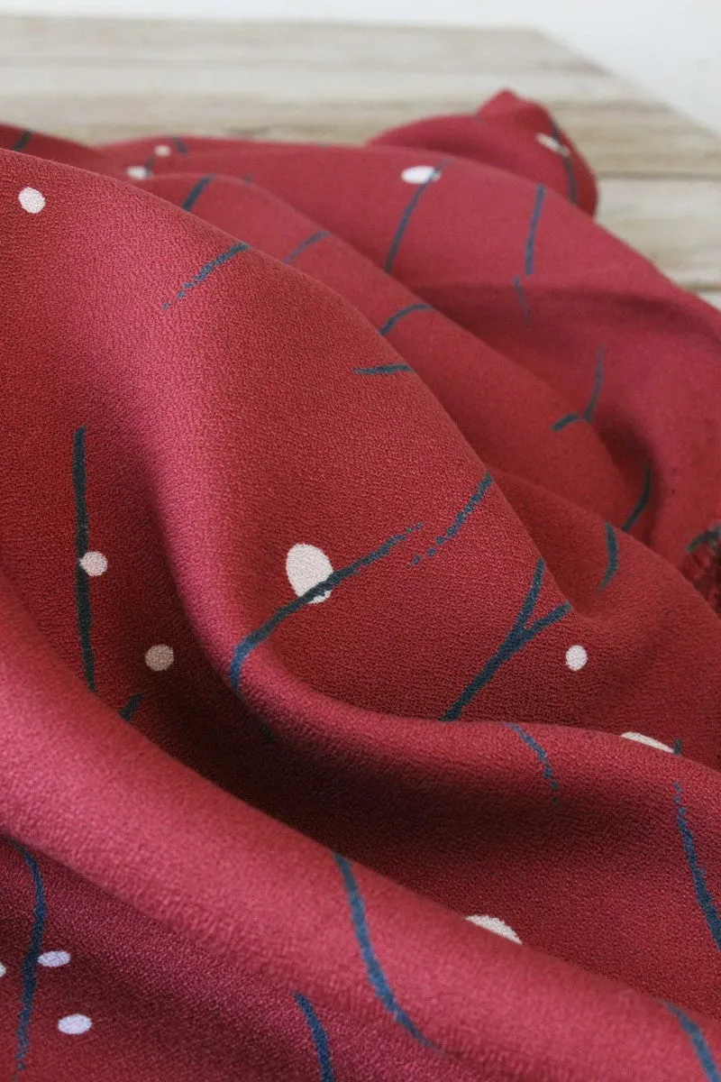 Églantine & Zoé - Clair de Lune in Brick Red Viscose Crepe Fabric