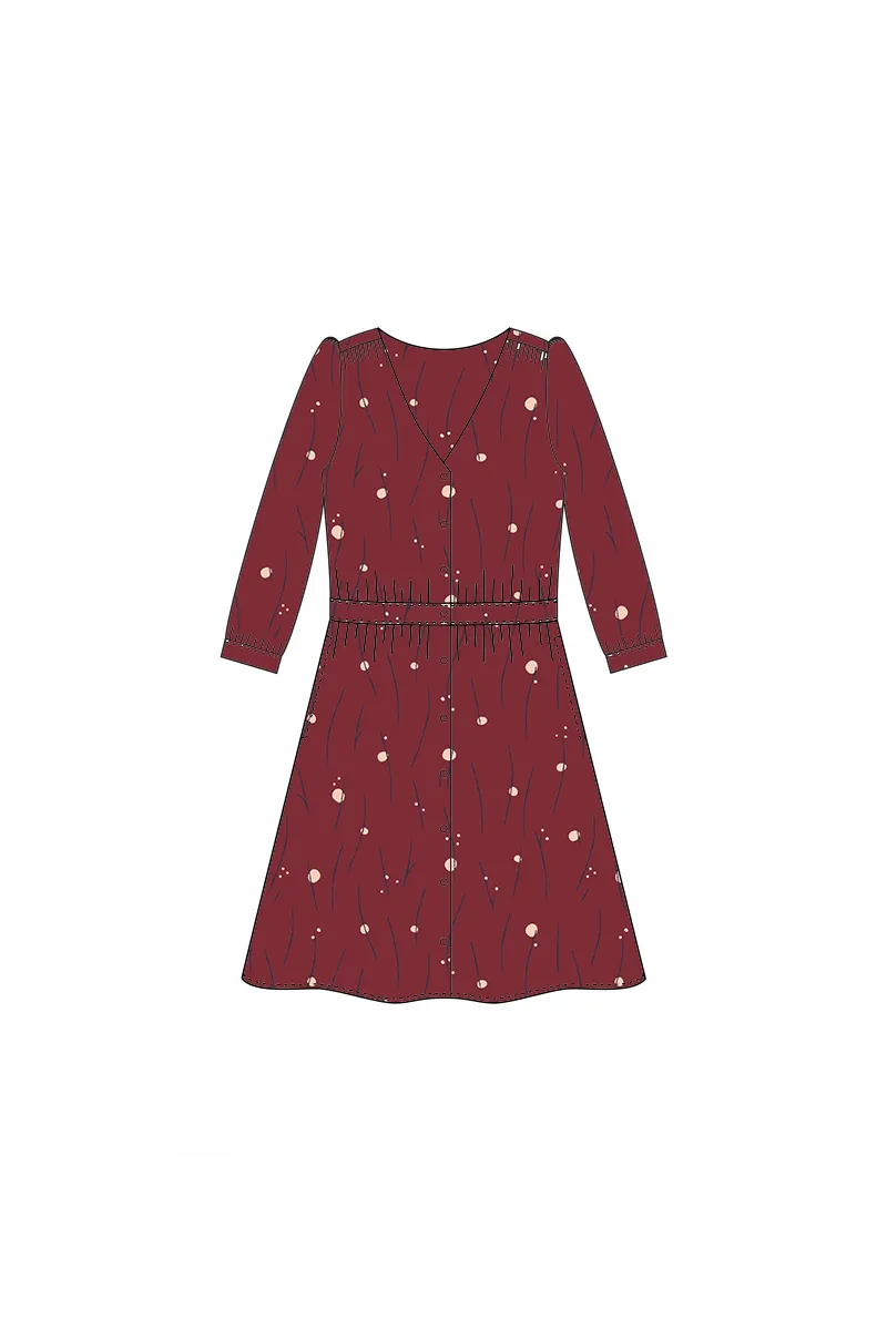 Églantine & Zoé - Clair de Lune in Brick Red Viscose Crepe Fabric