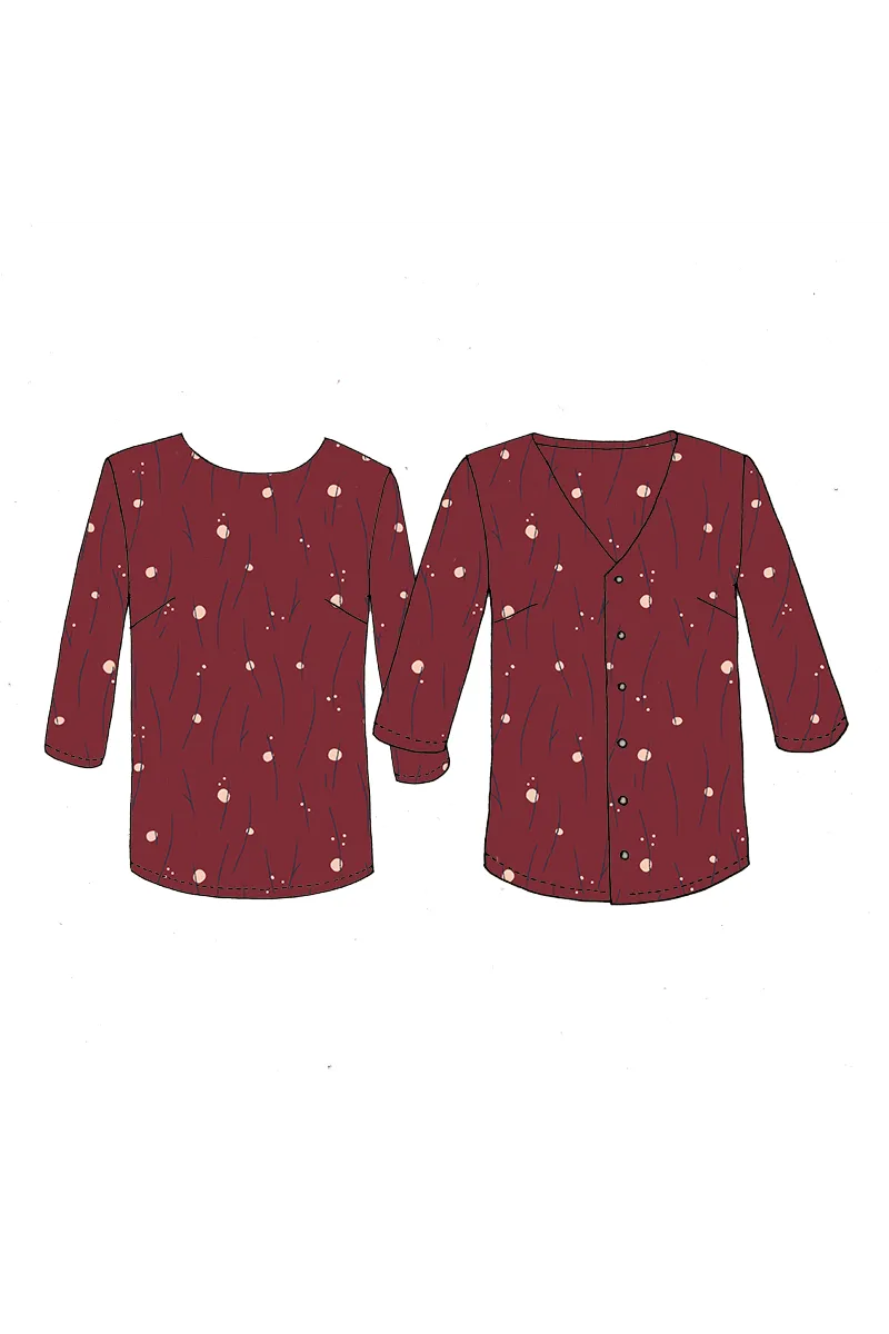 Églantine & Zoé - Clair de Lune in Brick Red Viscose Crepe Fabric
