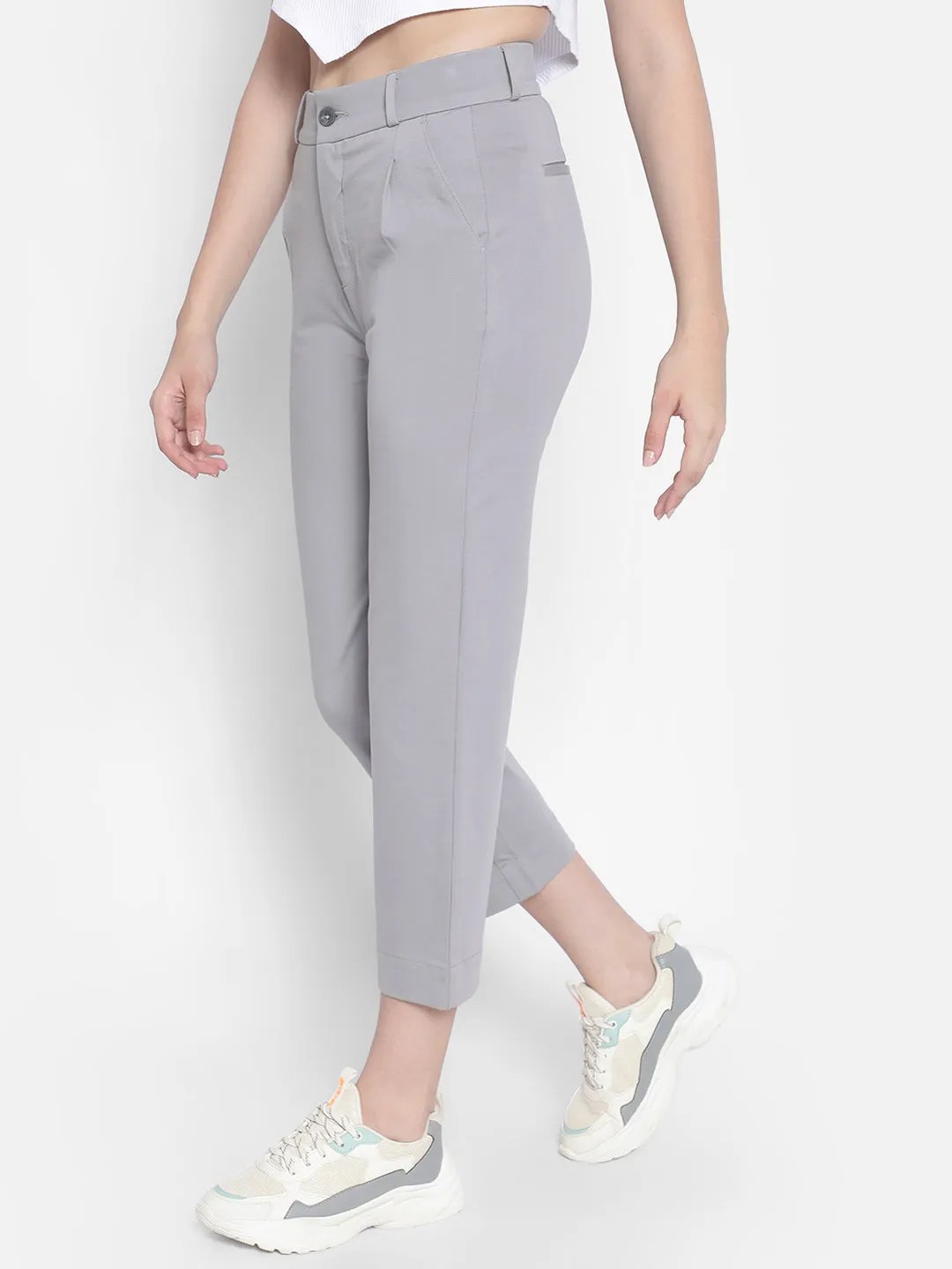 Grey Crop Trousers