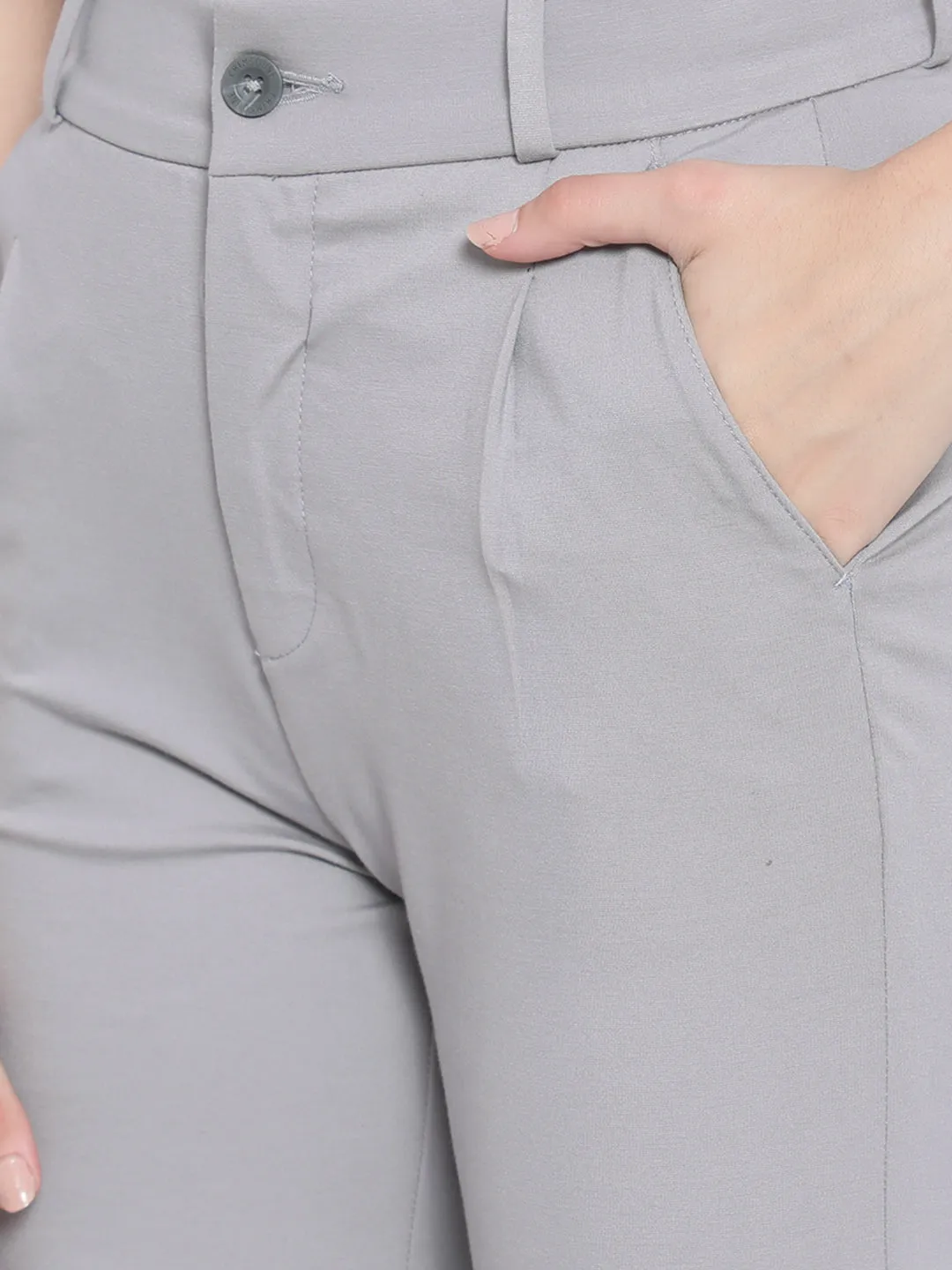 Grey Crop Trousers
