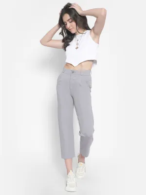 Grey Crop Trousers
