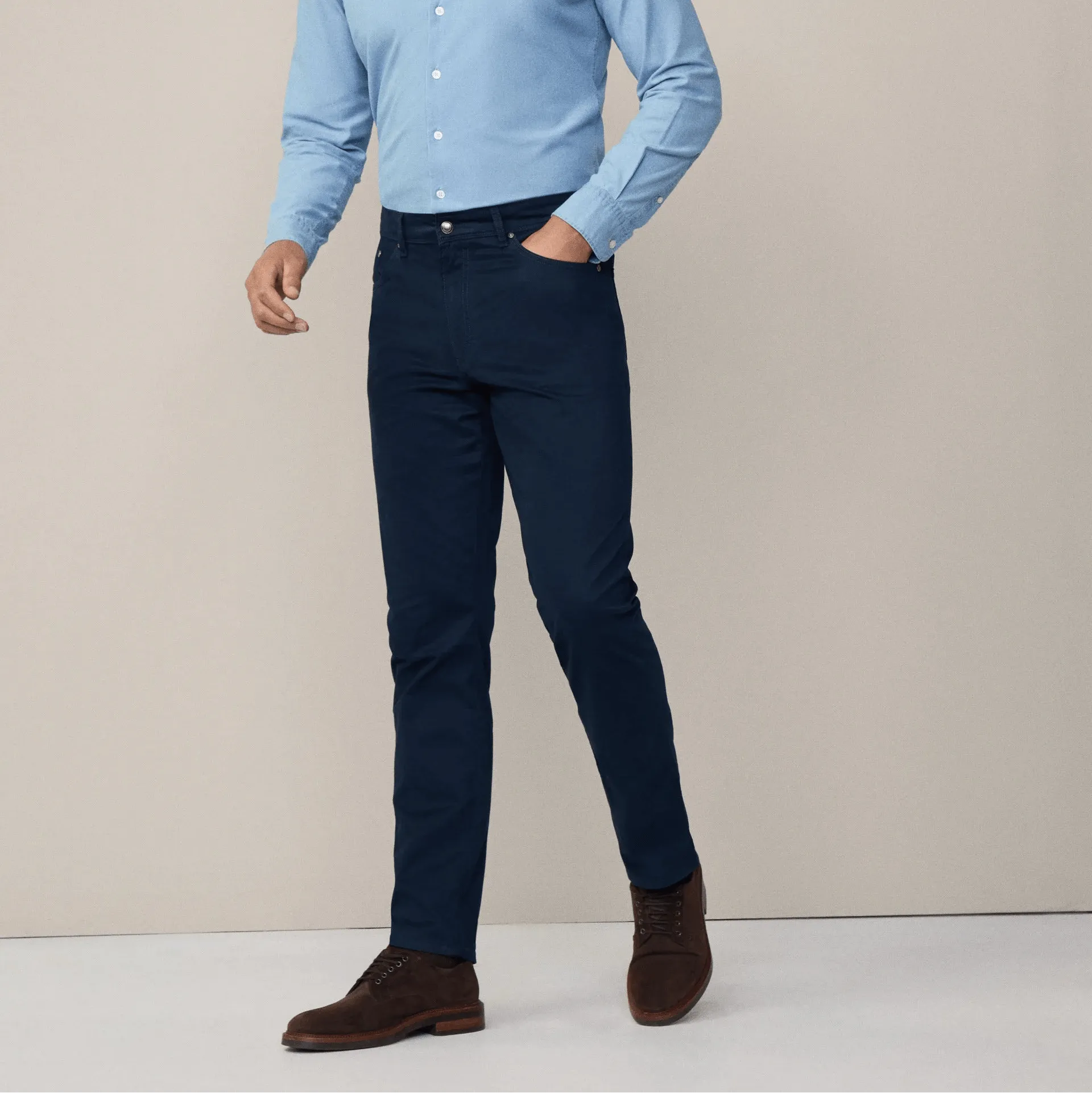 Hackett regular fit trinity 5 pocket In Navy Blazer