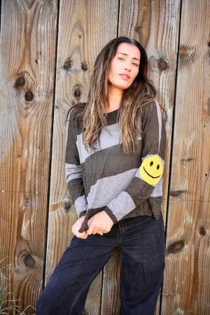 Happy Face Stripe Sweater