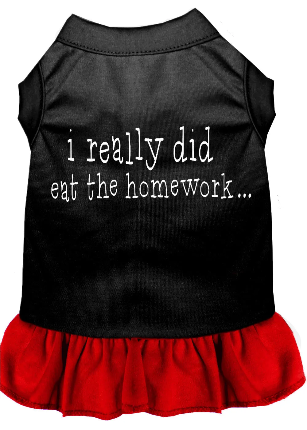 I Really Did Eat The Homework Screen Print Dress Black With Red Xxl