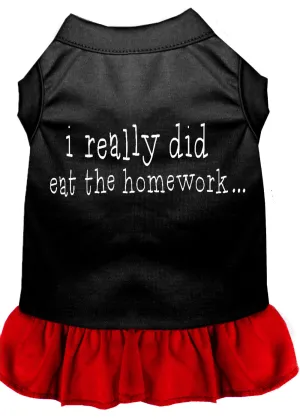 I Really Did Eat The Homework Screen Print Dress Black With Red Xxl