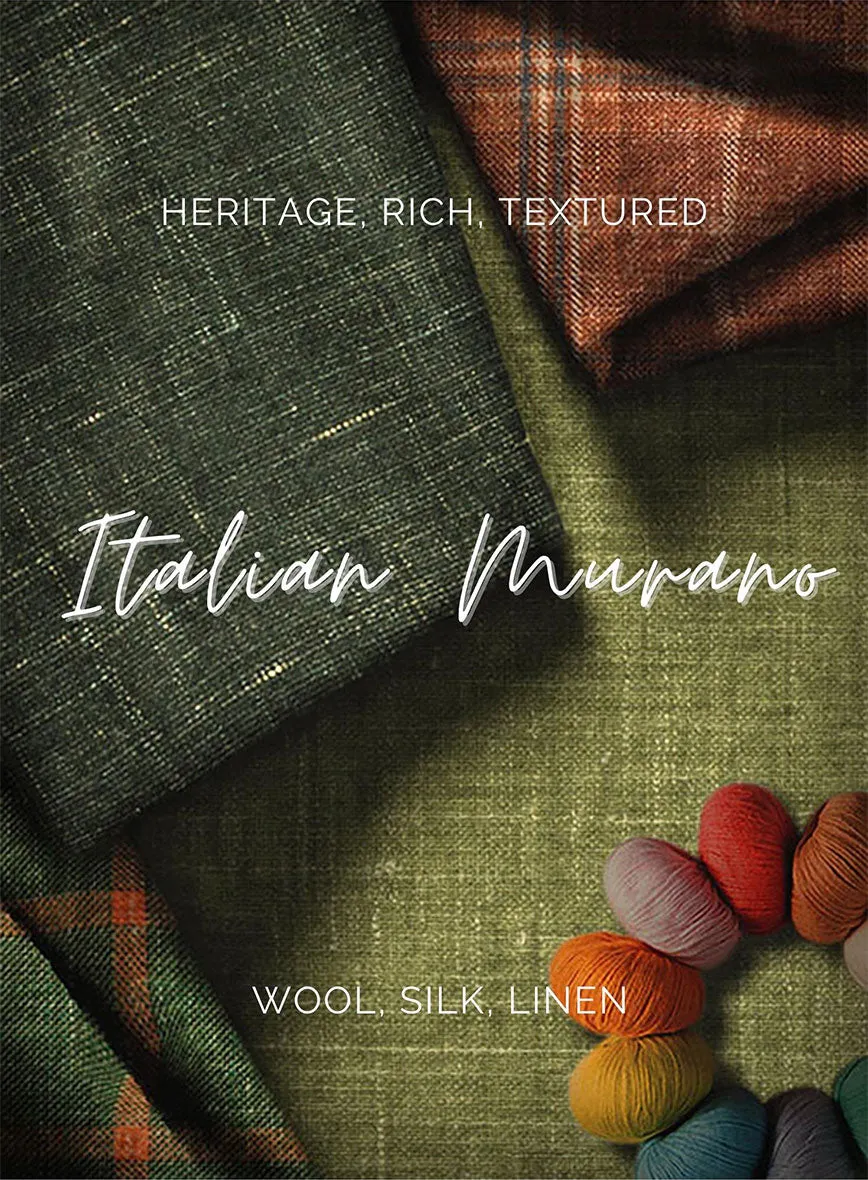 Italian Murano Emario Stripe Wool Linen Silk Suit