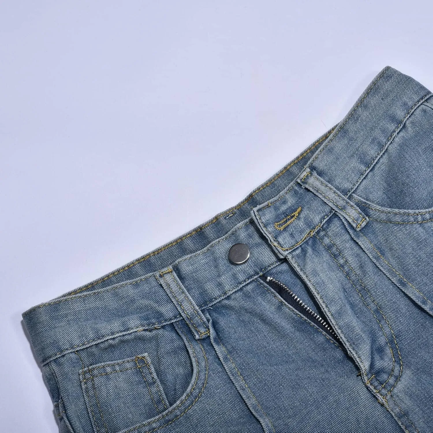 Jeans for Men Baggy High Waisted Jeans Straight Leg Pants Fashion Printed Trousers Classic 5 Pocket Streetwear