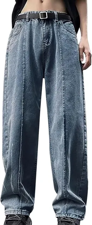 Jeans for Men Baggy High Waisted Jeans Straight Leg Pants Fashion Printed Trousers Classic 5 Pocket Streetwear